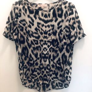 Philosophy Sheer Print Blouse Size M short sleeves